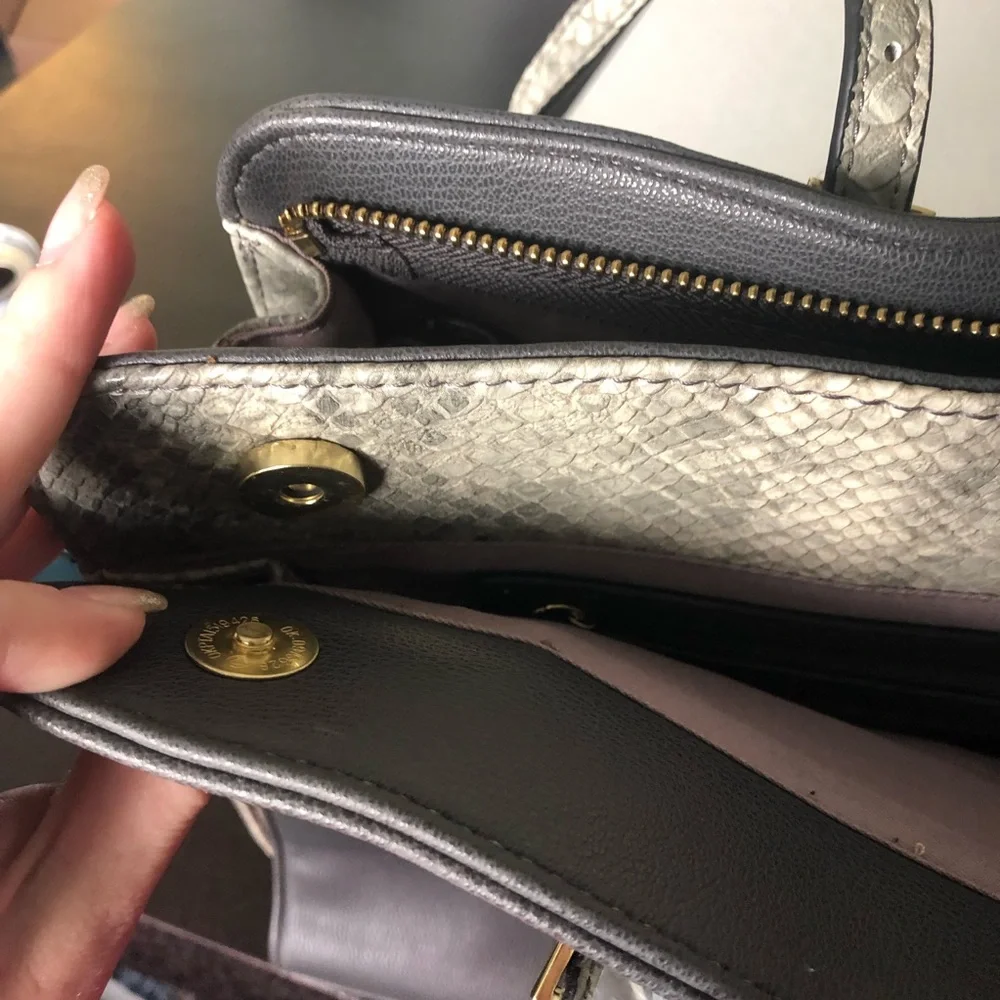 Tutilo NWT black veritas large snake embossed tech tote purse
